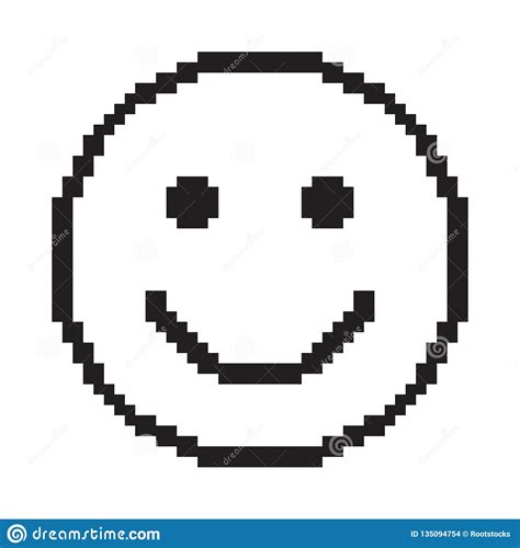 Smile Icon Happy Face Symbol Pixel Art Stock Illustration