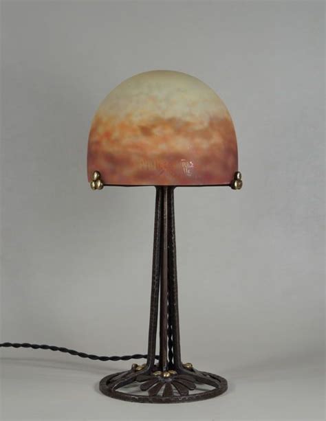 Dubois And Muller Freres Art Deco Lamp Wrought Iron And Coloured Glass Catawiki Lustres