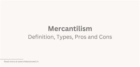 Mercantilism Definition Types Pros And Cons