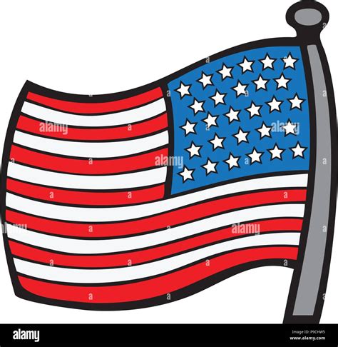 Cartoon Vector Illustration Of An American Flag Stock Vector Image