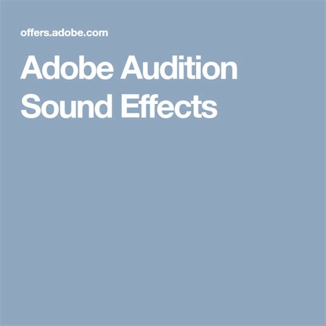 It supports importing aif, wav, mp3, ogg, wma file formats. Adobe Audition Sound Effects | Adobe audition, Sound ...