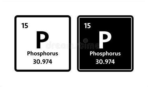 Phosphorus Symbol Chemical Element Of The Periodic Table Stock Vector