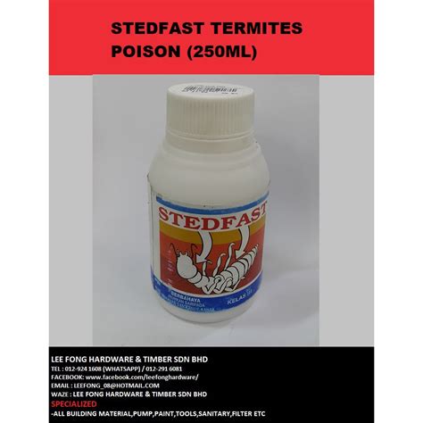 Principle of termite control is base on worker's tendency to return to the soil. 250ML Odourless Stedfast(Racun anai anai tak berbau/pest ...