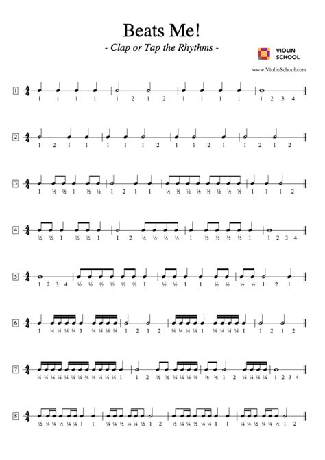 Internalize rhythmic patterns through practice. Rhythm Practice: Beats Me! | ViolinSchool.com
