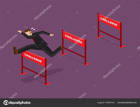 Overcoming Challenges Business Cartoon Vector Illustration Stock