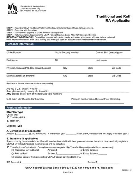 Traditional And Roth Ira Cd Application Usaa