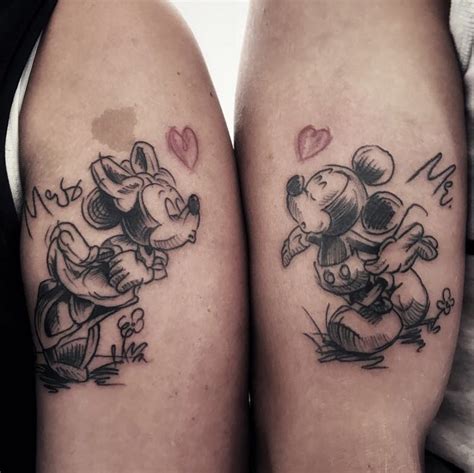 Beautiful Mickey And Minnie Mouse Disney Couple Tattoo Blurmark