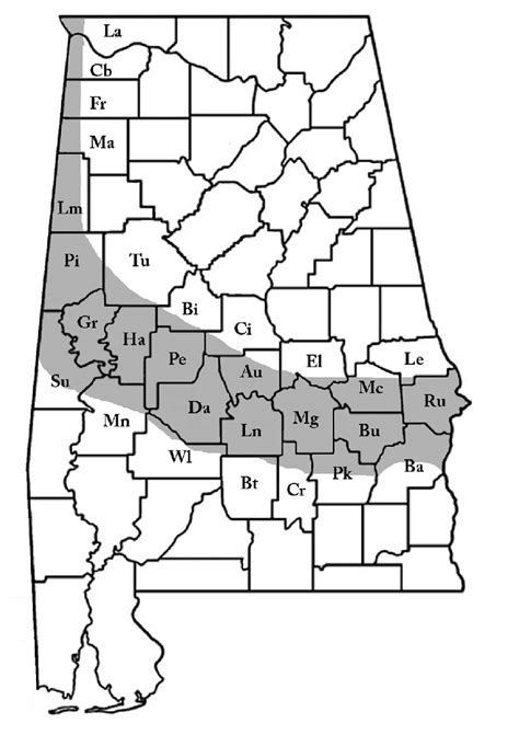 Generalized Map Of The Alabama Black Belt The Shaded Area