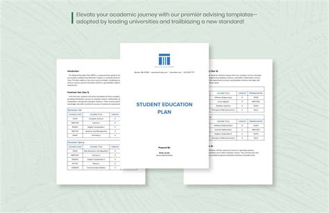 Student Education Plan Template Download In Word Pdf