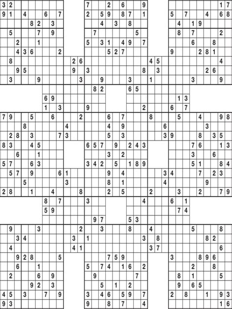 Free Samurai Sudoku Printable