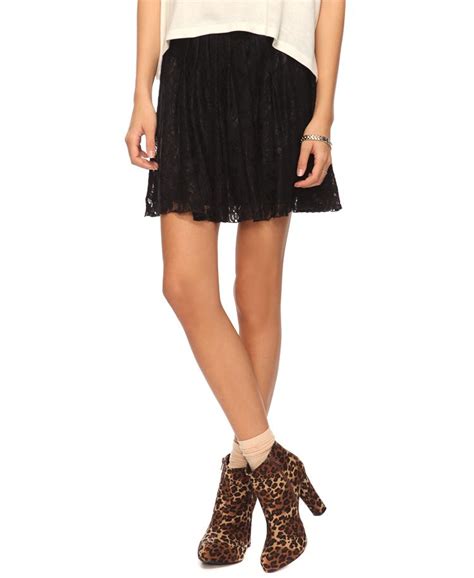 Pleated Lace Skirt Forever21 Black Lace Skirt Skirts Fashion