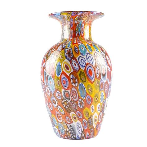 Vase Classique Millefiori Colourful Mix Original Murano Glass S N C En Verre Soufflé En
