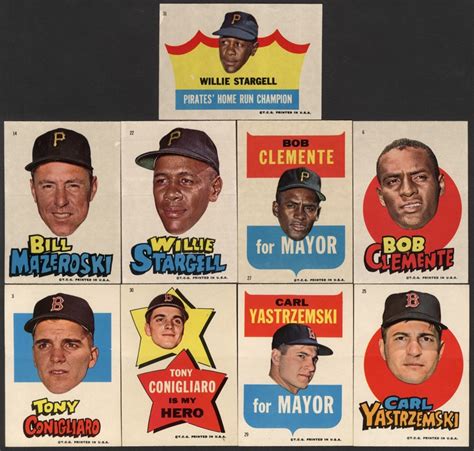 1967 Topps Stickers Red Sox And Pirates Complete Sets 66