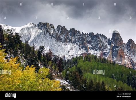 Snowy Peaks And Fall Colors Hi Res Stock Photography And Images Alamy