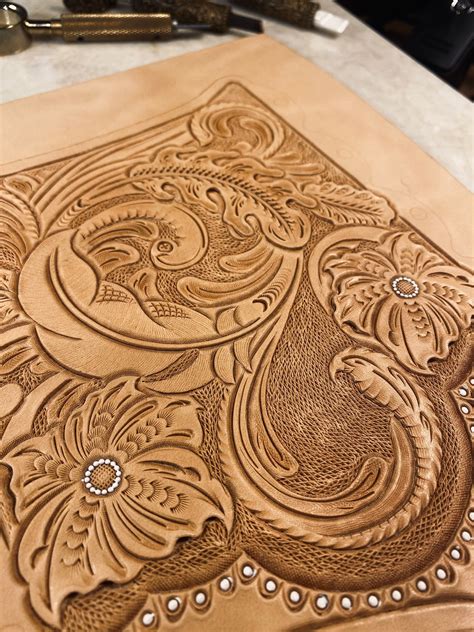 Leather Wedding Bouquet Wrap 1. Leather Tooling Pattern / Carving