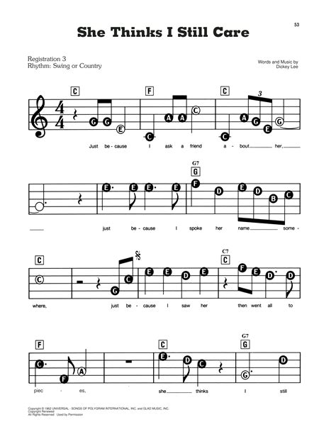George Jones She Thinks I Still Care Sheet Music Pdf Notes Chords Country Score Solo Guitar