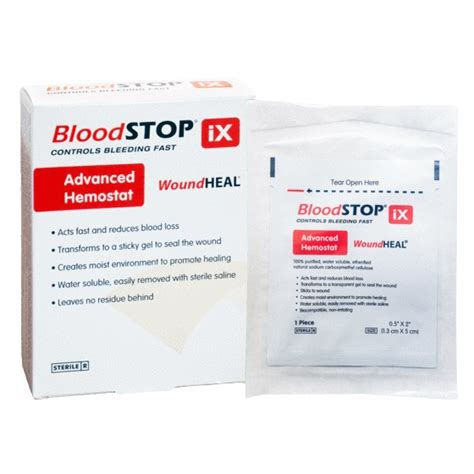 Bloodstop Ix 13 X 5 Cm Wchłanialny Opatrunek Hemostatyczny 24 Szt