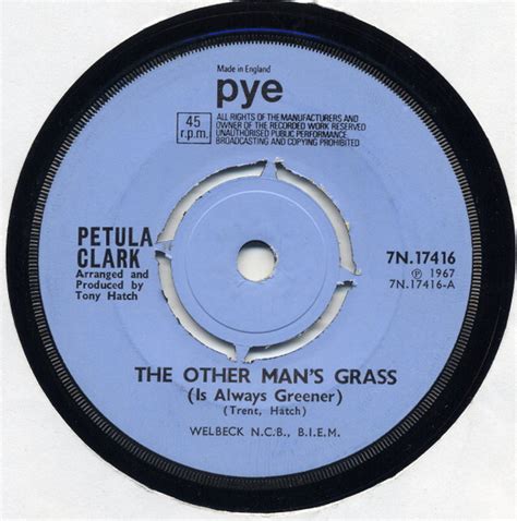 Petula Clark The Other Mans Grass Is Always Greener At The