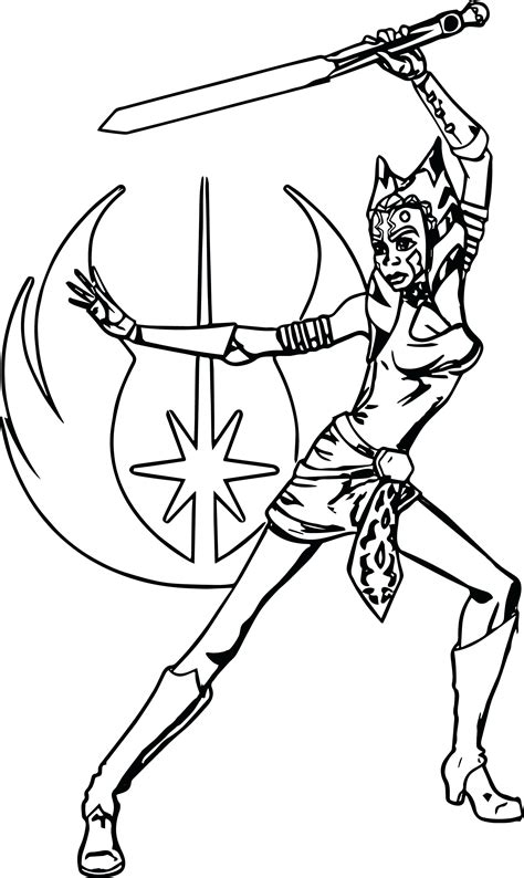 Ahsoka Tano Fighting Pose Coloring Page Porn Sex Picture 1176 The