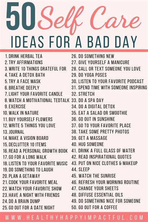 100 Simple Self Care Ideas When You Need To Reboot Self Care