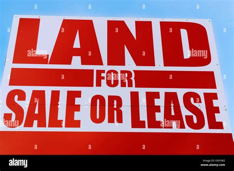 Red Land For Sale Or Lease Sign Stock Photo Alamy