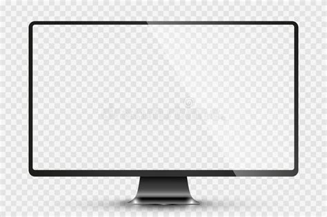 Trendy Realistic Thin Frame Monitor Mock Up With Blank White Screen