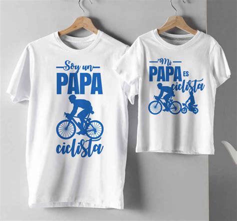 Camiseta Para Padres E Hijos Papá Ciclista Tenvinilo