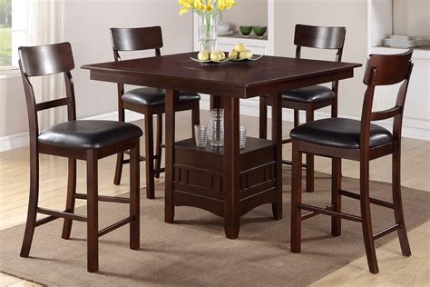 5 Piece Solid Wood Counter Height Dining Table Set