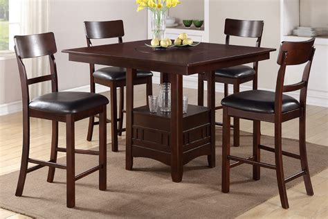 Kitchen & dining furniture sets>. 5 Piece Solid Wood Counter Height Dining Table Set