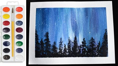Watercolor Night Sky Tutorial For Beginners Youtube