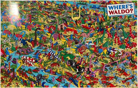 Where S Wally Dinosaurs Waldo Poster X Cm New Print Art Martin