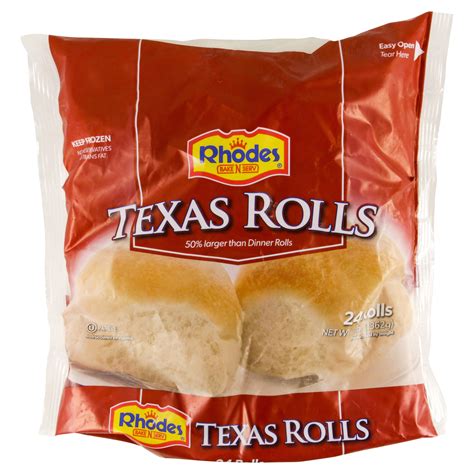 Rhodes 24 Count Frozen Texas Roll Dough 48 Oz Rolls Meijer Grocery Pharmacy Home And More