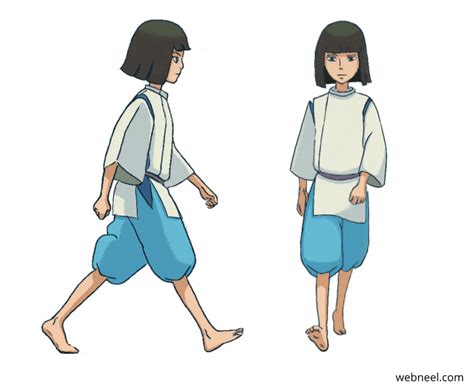 2d Animation 3 4 Walk Girl Anime Girl