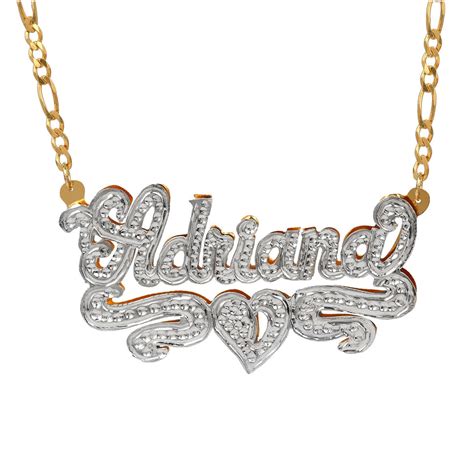 Custom 3d Double Plated Cutout Name Necklace Initial Obsession