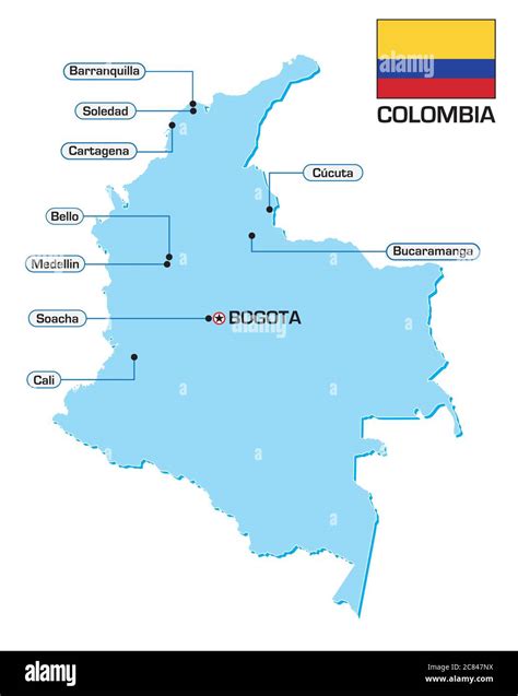 Mapa De Colombia Vector Banque Dimages Vectorielles Alamy