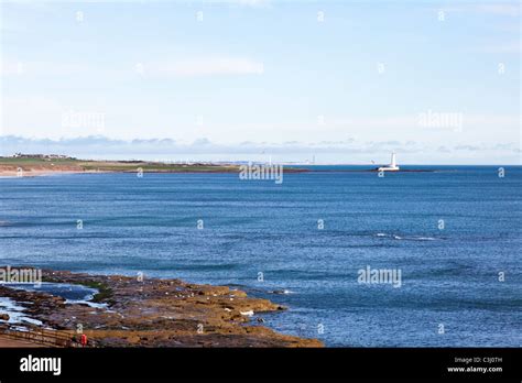 View Across Whitley Bay From Cullercoats To St Marys Lighthouse And