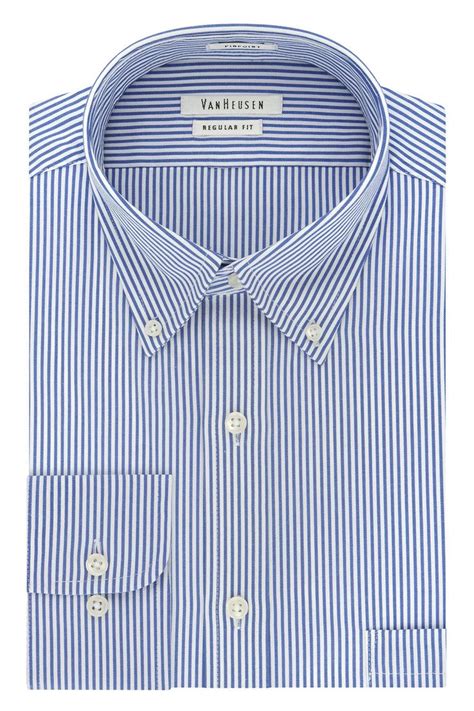 Van Heusen Mens Dress Shirt Regular Fit Pinpoint Stripe Mens Shirt