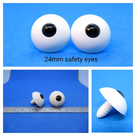 Puppet Eyes 24 Mm Safety Eyes 8 Mm Black Pupil One Pair Etsy