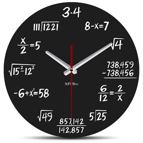 Math Wall Clock Solution Of Equation Unique Wall Clocks Math Wall