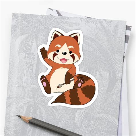 Doodle The Red Panda Sticker By Pdutogepi Redbubble