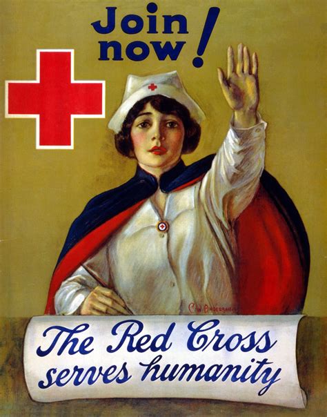 Wwi Poster The Red Cross Serves Humanity Join Now C W Anderson Red Cross Red Cross
