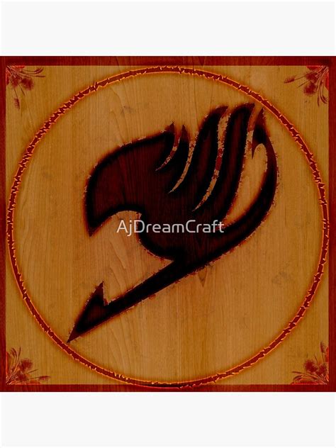 Wood Burned Fairy Tail Guild Insignia Poster By Ajdreamcraft Redbubble