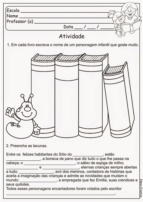 Pedagógiccos Dia Nacional Do Livro Infantil Atividades Parte 1