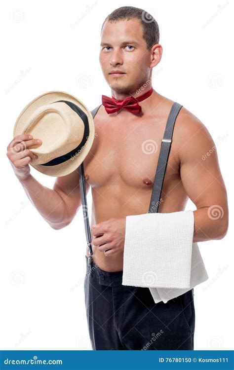 Male Stripper At The Party In The Role Of Waiter Stock Photo Image Of