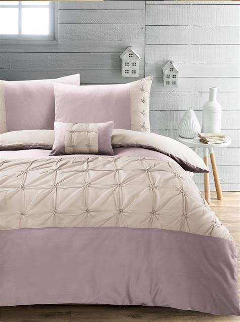See all our bedding sets in super king today | home essentials. Luxury Pintuck Quilt Duvet Cover Bedding Set Single Double ...