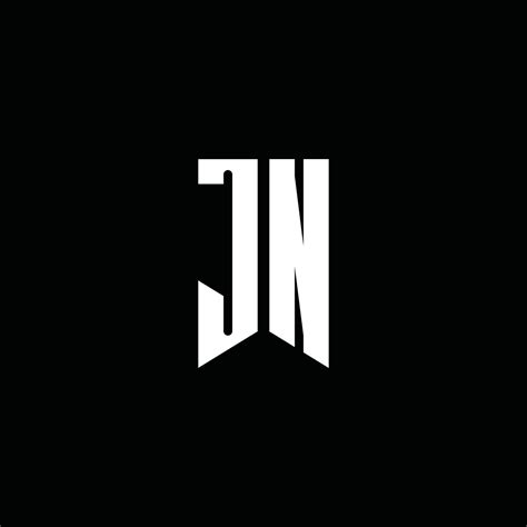 Monograma Del Logotipo Jn Con Estilo Emblema Aislado Sobre Fondo Negro