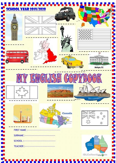 An English Copybook With Pictures And Words