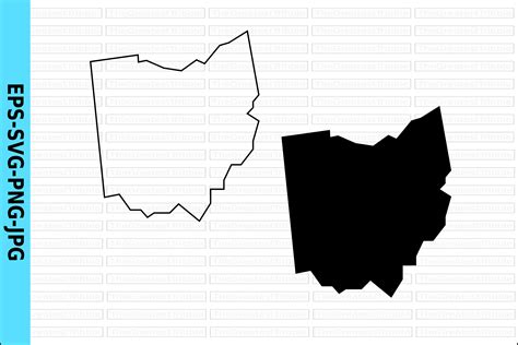Ohio Outline Silhouette State Map Gráfico Por Tgt Designs · Creative