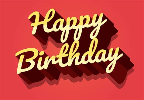 Happy Birthday Typography In Yellow Letters 551688 Vector Art At Vecteezy