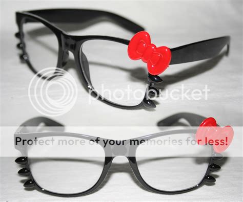 wayfarer nerd glasses hello kitty lrg red bow black clear lense whiskers 96 ebay